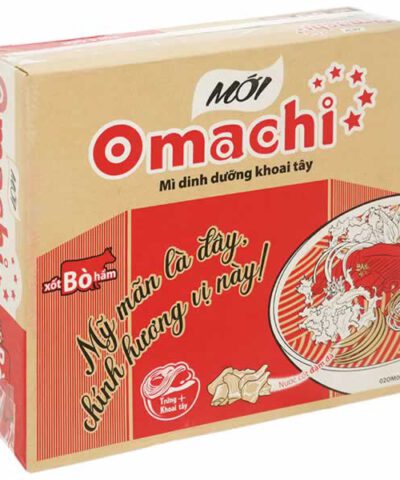 Thùng 30 gói mì khoai tây Omachi xốt bò hầm 80g
