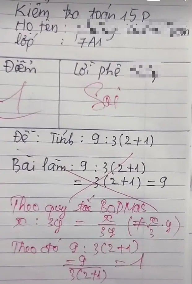 BàI ToáN GâY &Amp;Quot;SóNg Gió&Amp;Quot; NhấT Mxh HôM Nay: 9 : 3(1+2) = 1 Hay 9? - ẢNh 1.