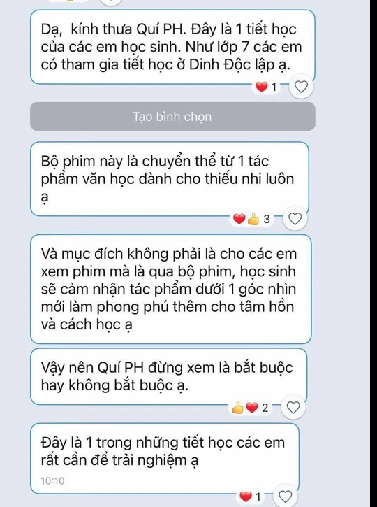 XôN Xao Thư Ngỏ VậN độNg HọC Sinh Xem Phim ĐấT RừNg PhươNg Nam - ẢNh 3.