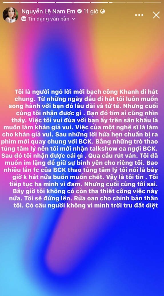 Nam Em TuyêN Bố Bị Fc BạCh CôNg Khanh đâM Sau LưNg, QuyếT KhôNg Tha Cho Ai &Amp;Quot;HạI&Amp;Quot; ChồNg TươNg Lai - ẢNh 2.