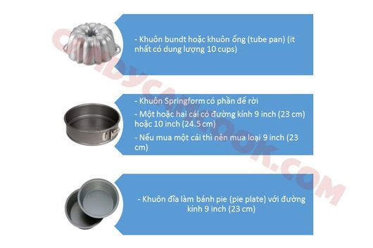 Các Loại Khuôn Và Khay Nướng Cơ Bản Để Học Làm Bánh 5