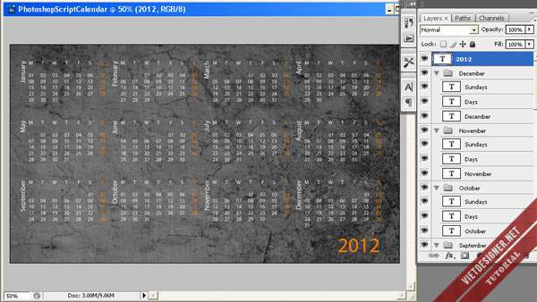 Cách Làm Lịch Tết Đơn Giản Với Photoshop 6
