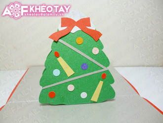 Trổ Tài Tự Làm Thiệp Nổi Cây Thông Noel Tặng Bạn Bè 14