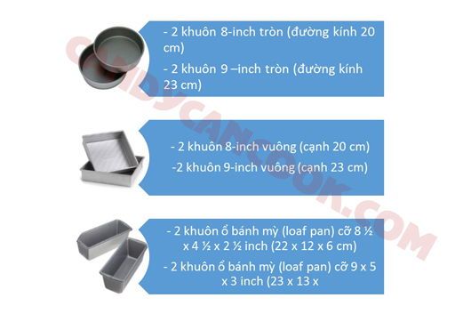 Các Loại Khuôn Và Khay Nướng Cơ Bản Để Học Làm Bánh 4