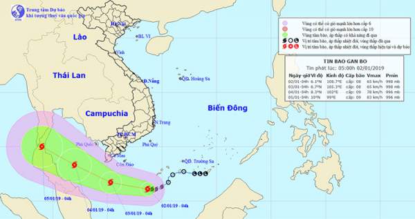 Bão Pabuk Hướng Vào Biển Nam Bộ 1