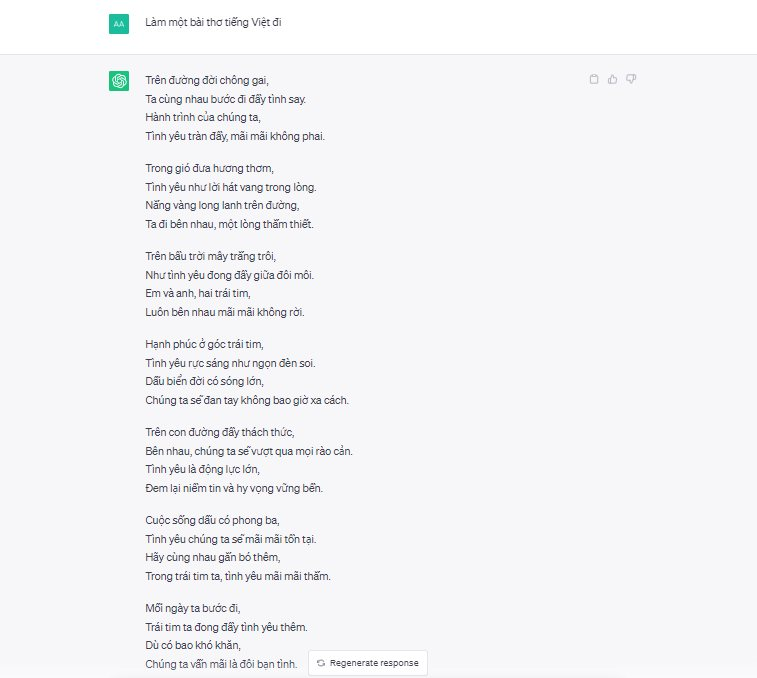 So Khả NăNg LàM Thơ TìNh CủA Chatgpt Và Chatbot Ai CủA ViệT Nam - ẢNh 2.