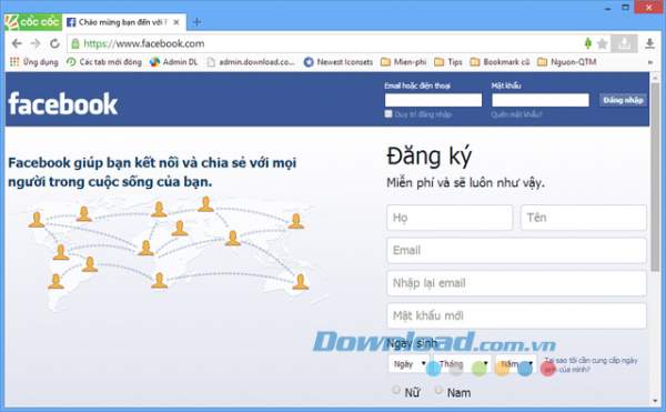 Cách Vào Facebook Nhanh Bằng Trình Duyệt Cốc Cốc 2