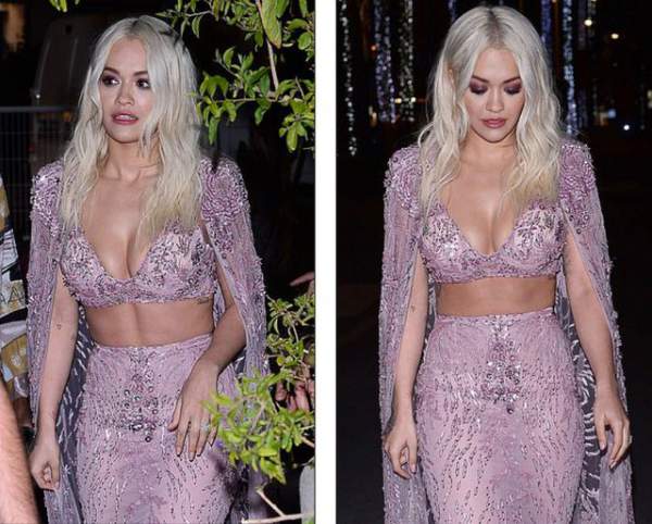 Rita Ora Diện Váy Tím Lấp Ló Ngực Đầy 5